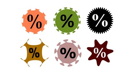 Percentage symbols for business and calculations.