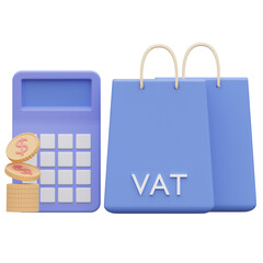 Taxes bill and vat 3d icon 