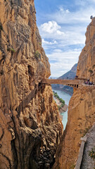 Royal Trail Also Known as El Caminito Del Rey - Mountain Path Along Steep Cliffs in Gorge Chorro, Andalusia, Spain.