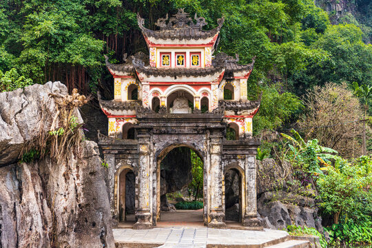 Main gate to the Bich Dong Pagoda, Ninh Binh Province, Vietnam