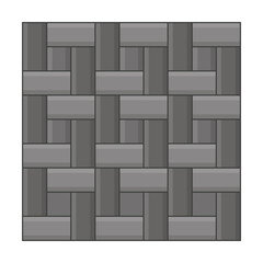 Stone tiles texture for city pavement. Vector illustration of cobblestone road with mosaic cobble flagstone blocks. Cartoon top view of pave pattern isolated on white. Sidewalk concept