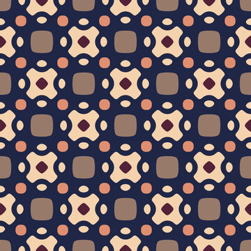 Retro geometric motif element seamless pattern.