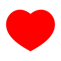 Red heart on transparent background