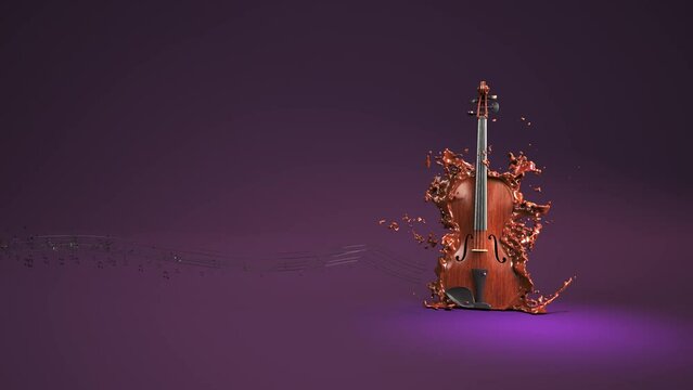 4k Video Violin Flying Sheet Music, ProRes 4444