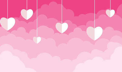 Obraz na płótnie Canvas Happy valentines day pink red heart love shape cute wallpaper background backdrop for social media content creators.