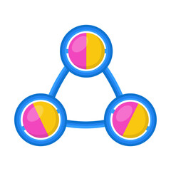 Rattle for newborn babies. Cartoon drawing of toys for infants isolated on white background. Childhood, toys, entertainment concept