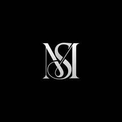 Initials MS logo design. Initial Letter Logo. Luxury logo template - obrazy, fototapety, plakaty