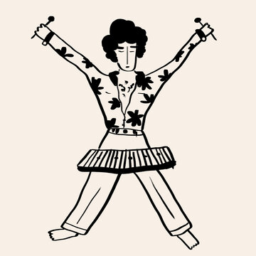 Creative musician as X ink letter