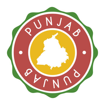 Punjab, India Badge Map Vector Seal Vector Sign. National Symbol Country Stamp Design Icon Label. 