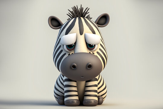 cute zebra character, AI generate