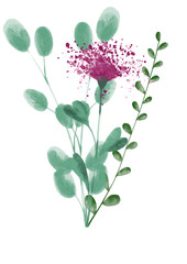 bouquet, digital watercolor illustration 