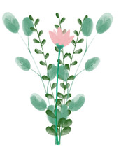 bouquet, digital watercolor illustration 