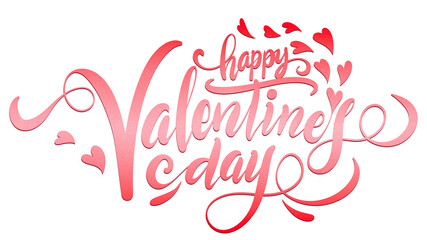 Happy valentines day text typography on transparent background