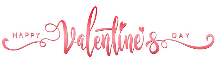 Happy valentines day text typography on transparent background
