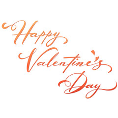 Happy valentines day text typography on transparent background © sense