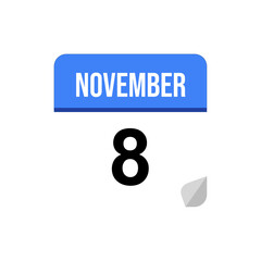 8 November, Calendar date icon, Event date icon