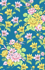 Fototapeta na wymiar seamless floral design , seamless flower allover design pattern