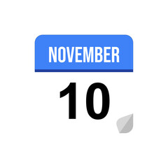 10 November, Calendar date icon, Event date icon