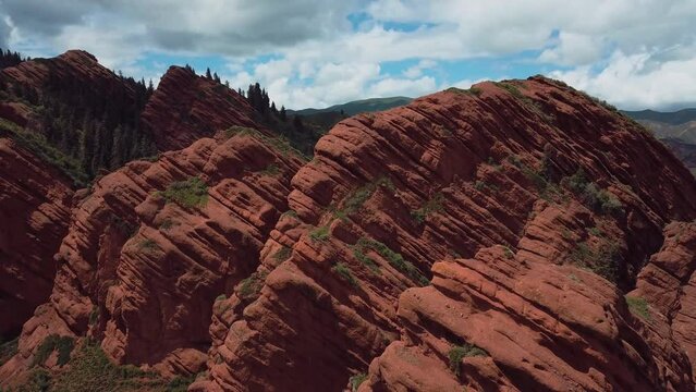 Nature And Rocks Of Jety Oguz In Kyrgyzstan, Aerial View