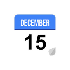 15 December, Calendar date icon, Event date icon