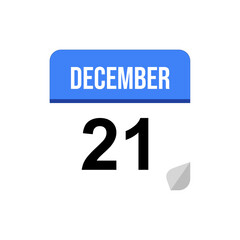 21 December, Calendar date icon, Event date icon
