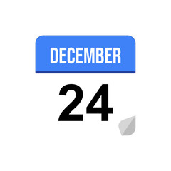 24 December, Calendar date icon, Event date icon