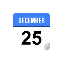 25 December, Calendar date icon, Event date icon