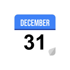 31 December, Calendar date icon, Event date icon