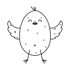 Hand drawn chick icon in doodle style. Cartoon chick vector icon for web design isolated on white background.