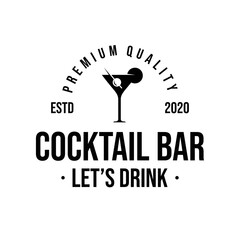 Cocktail Logo Design Template Inspiration, Vector Illustration.