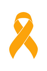 Vector graphic of leukemia cancer ribbon on white background. Orange awareness ribbon for leukemia cancer support symbol. vector eps10.