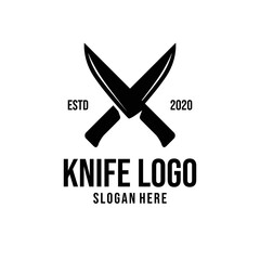 Knife Logo Design Template Inspiration, Vector Illustration.