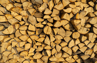 background of chopped firewood