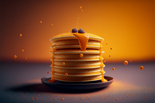 Pancake with beah background