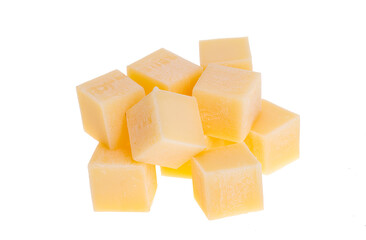 hard cheese cubes isolated