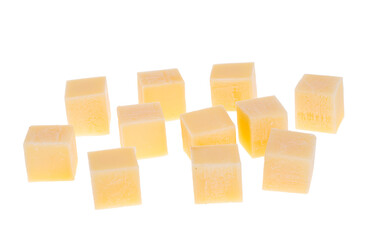 hard cheese cubes isolated