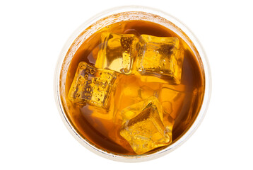 glass with drink and ice