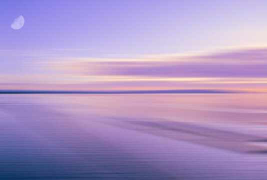The headlands of Ayr in the far distance almost in silhouette in this fine art edited image of the Sea from Troon Bay looking towards the Heads of Ayr
