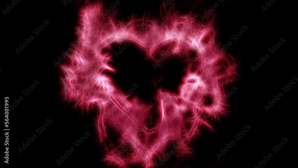 Poster watercolour splashes heart on black paper background. loop animation