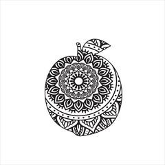 Obraz premium Fruit mandala coloring page for kids and adult