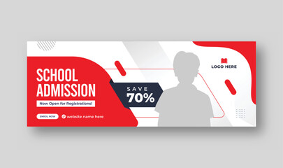 Back to school social media post, web banner, and Facebook cover template