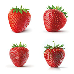 Rote Erdbeeren - Frucht Icons– Generative AI