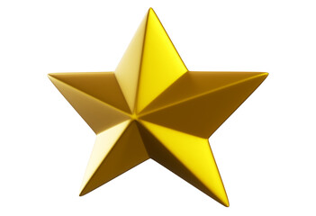 Single gold star. 3D render