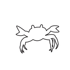 Line silhouette crab on a white background. Vector hand drawn kids illustration. Sea ocean. Underwater world