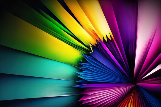 A colorful multicolored abstract background with a black background, computer graphics in a Gabriel Dawe style, color field, vivid colors, vibrant colors, chromatic.