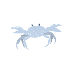 Cute crab in Scandinavian style on a white background. Vector hand drawn kids illustration. Sea ocean. Underwater world