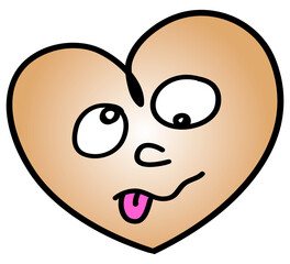 Love Concepts, Illustration Sadness Heart Icons & Symbols with Facial Emotions.
