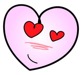 Love Concepts, Illustration Happy Heart Icon & Symbol with Facial Emotion.
