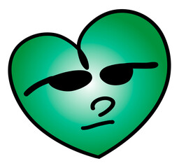 Love Concepts, Illustration Smart Heart Icon & Symbol with Facial Emotion.
