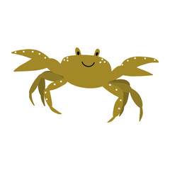 Cute crab in Scandinavian style on a white background. Vector hand drawn kids illustration. Sea ocean. Underwater world